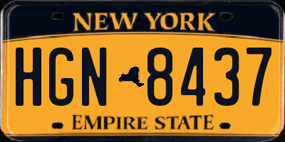 NY license plate HGN8437