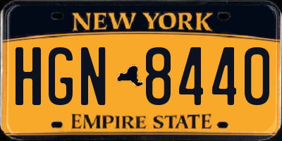 NY license plate HGN8440