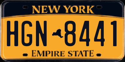 NY license plate HGN8441