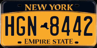 NY license plate HGN8442