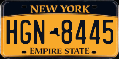 NY license plate HGN8445