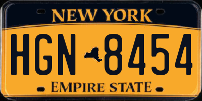 NY license plate HGN8454