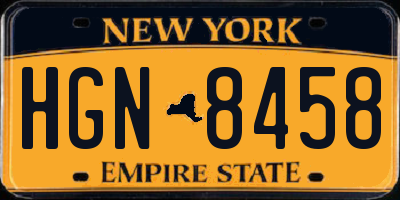 NY license plate HGN8458