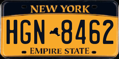 NY license plate HGN8462
