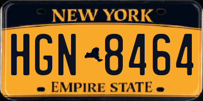 NY license plate HGN8464