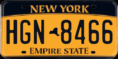 NY license plate HGN8466