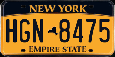 NY license plate HGN8475