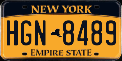 NY license plate HGN8489