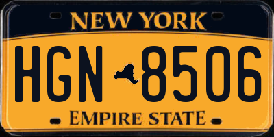 NY license plate HGN8506