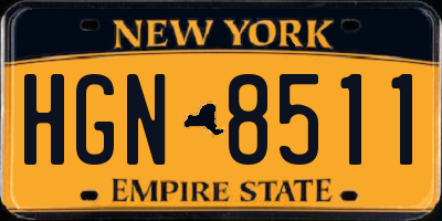 NY license plate HGN8511