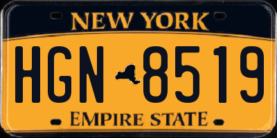 NY license plate HGN8519