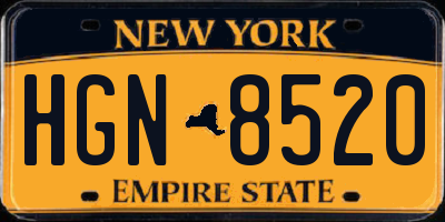 NY license plate HGN8520