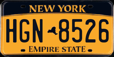 NY license plate HGN8526