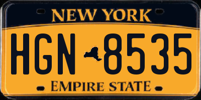 NY license plate HGN8535