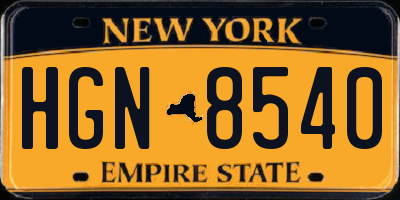 NY license plate HGN8540