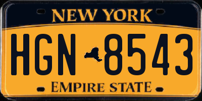 NY license plate HGN8543