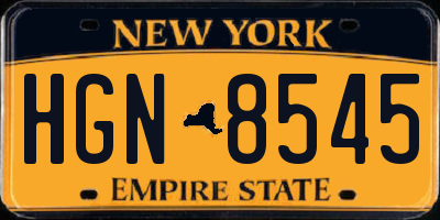 NY license plate HGN8545