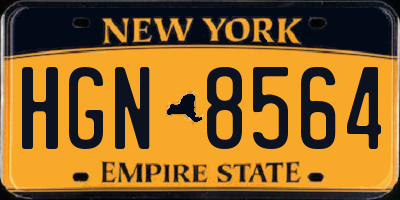 NY license plate HGN8564