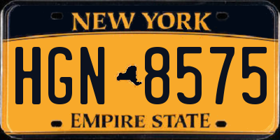 NY license plate HGN8575