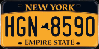 NY license plate HGN8590