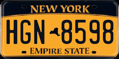 NY license plate HGN8598