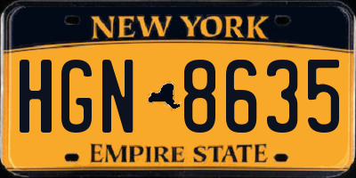 NY license plate HGN8635