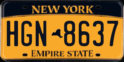 NY license plate HGN8637