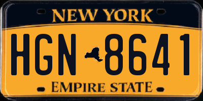 NY license plate HGN8641