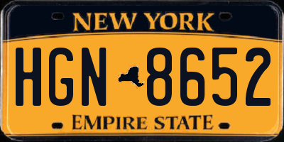 NY license plate HGN8652