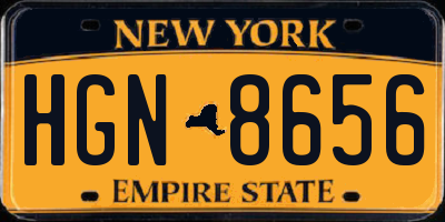 NY license plate HGN8656