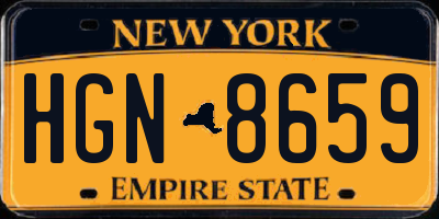 NY license plate HGN8659