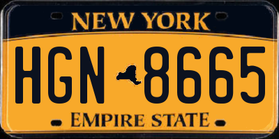 NY license plate HGN8665