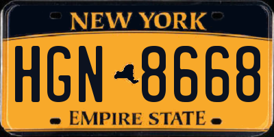 NY license plate HGN8668