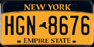 NY license plate HGN8676