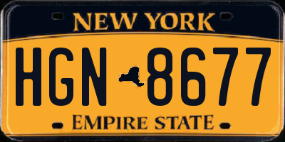 NY license plate HGN8677