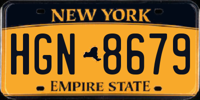 NY license plate HGN8679