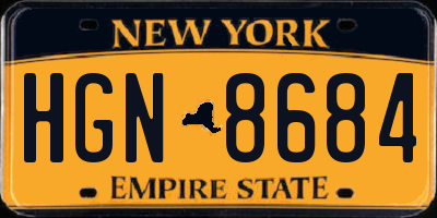NY license plate HGN8684
