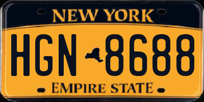 NY license plate HGN8688