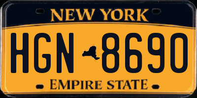 NY license plate HGN8690
