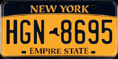 NY license plate HGN8695