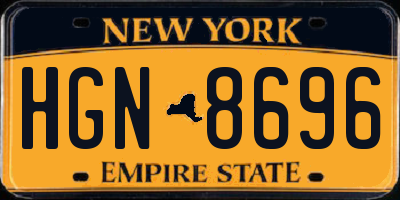 NY license plate HGN8696