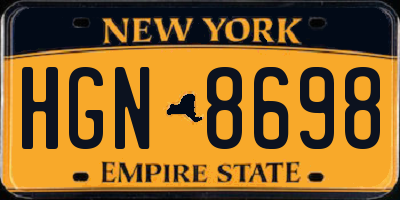 NY license plate HGN8698