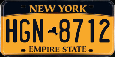 NY license plate HGN8712