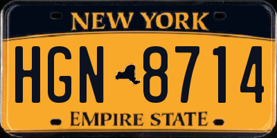 NY license plate HGN8714