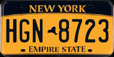 NY license plate HGN8723