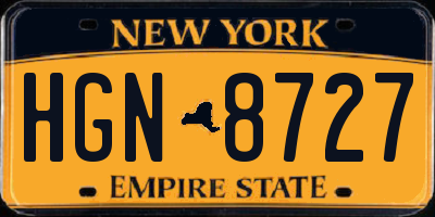 NY license plate HGN8727