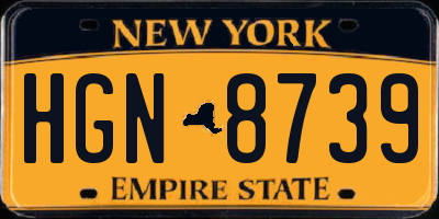 NY license plate HGN8739