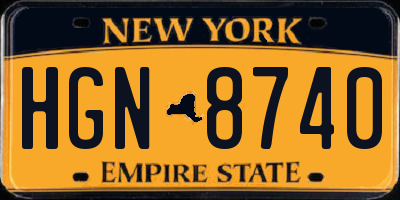 NY license plate HGN8740