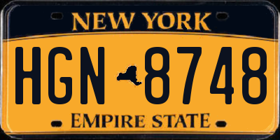 NY license plate HGN8748