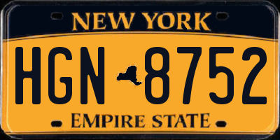 NY license plate HGN8752